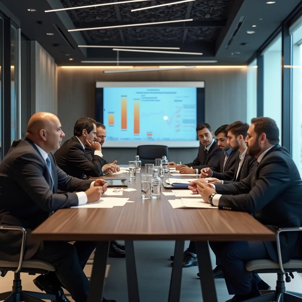 Reunión del equipo financiero